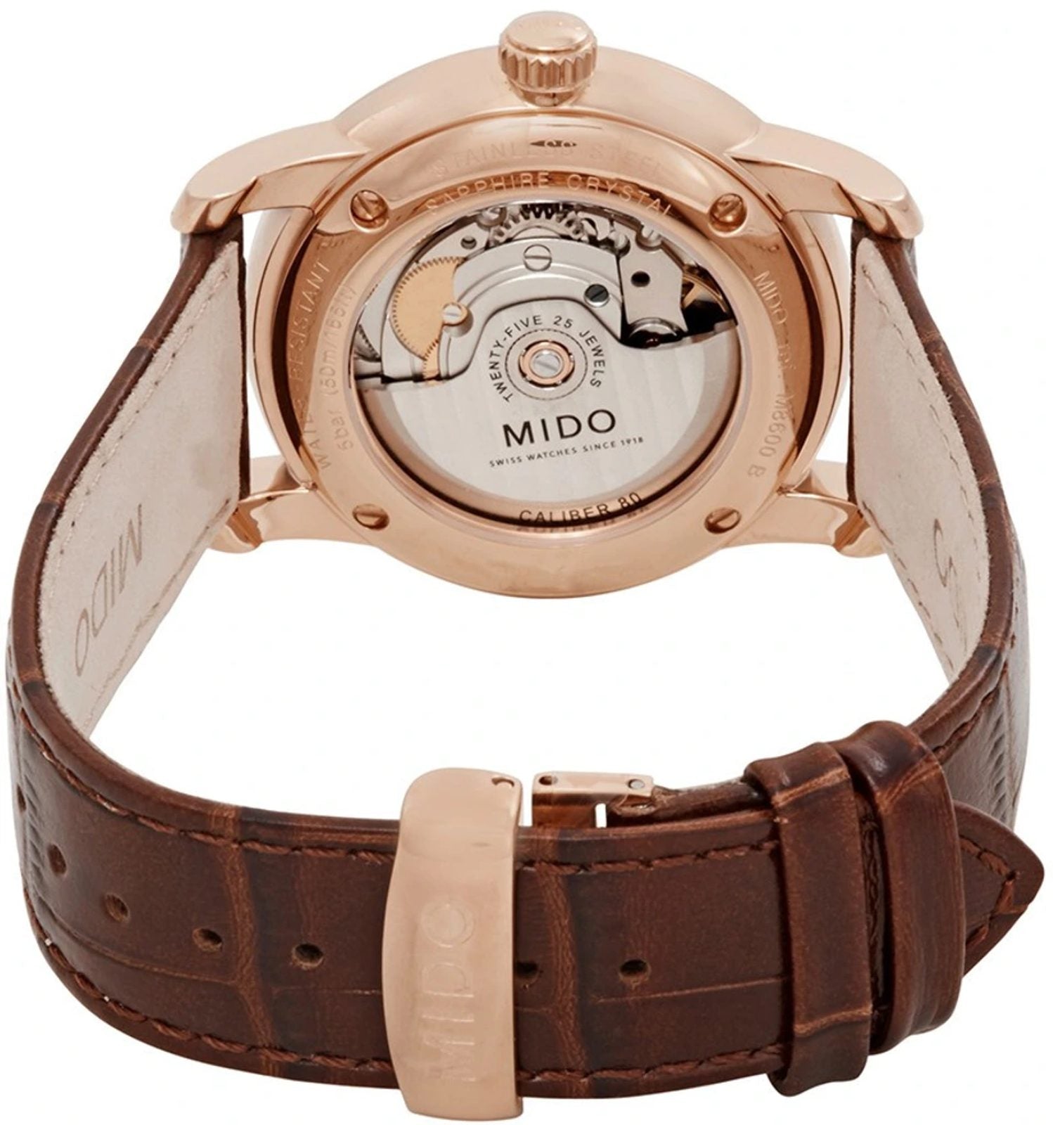  Shop Authentic Mido Baroncelli III Automatic Diamonds Brown Dial Brown Leather Strap Watch For Women - M7600.3.64.8 - Luxxuri