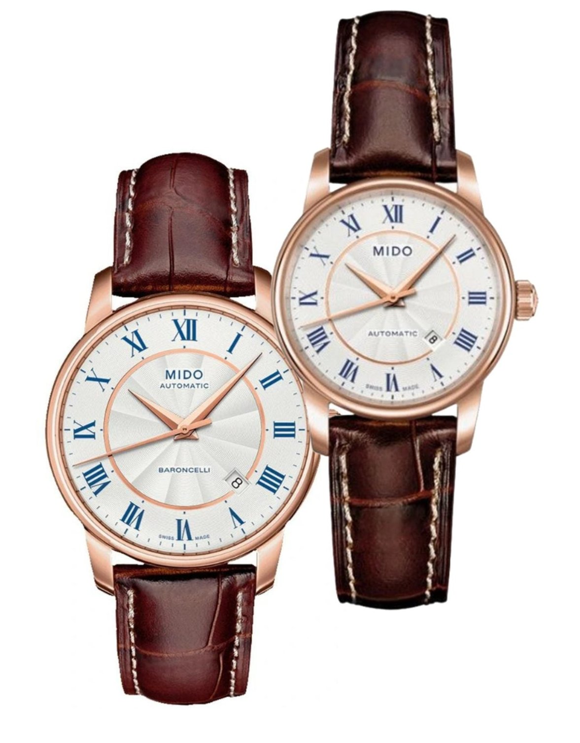  Shop Authentic Mido Baroncelli III Automatic Silver Dial Brown Leather Strap Watch For Women - M7600.2.21.8 - Luxxuri