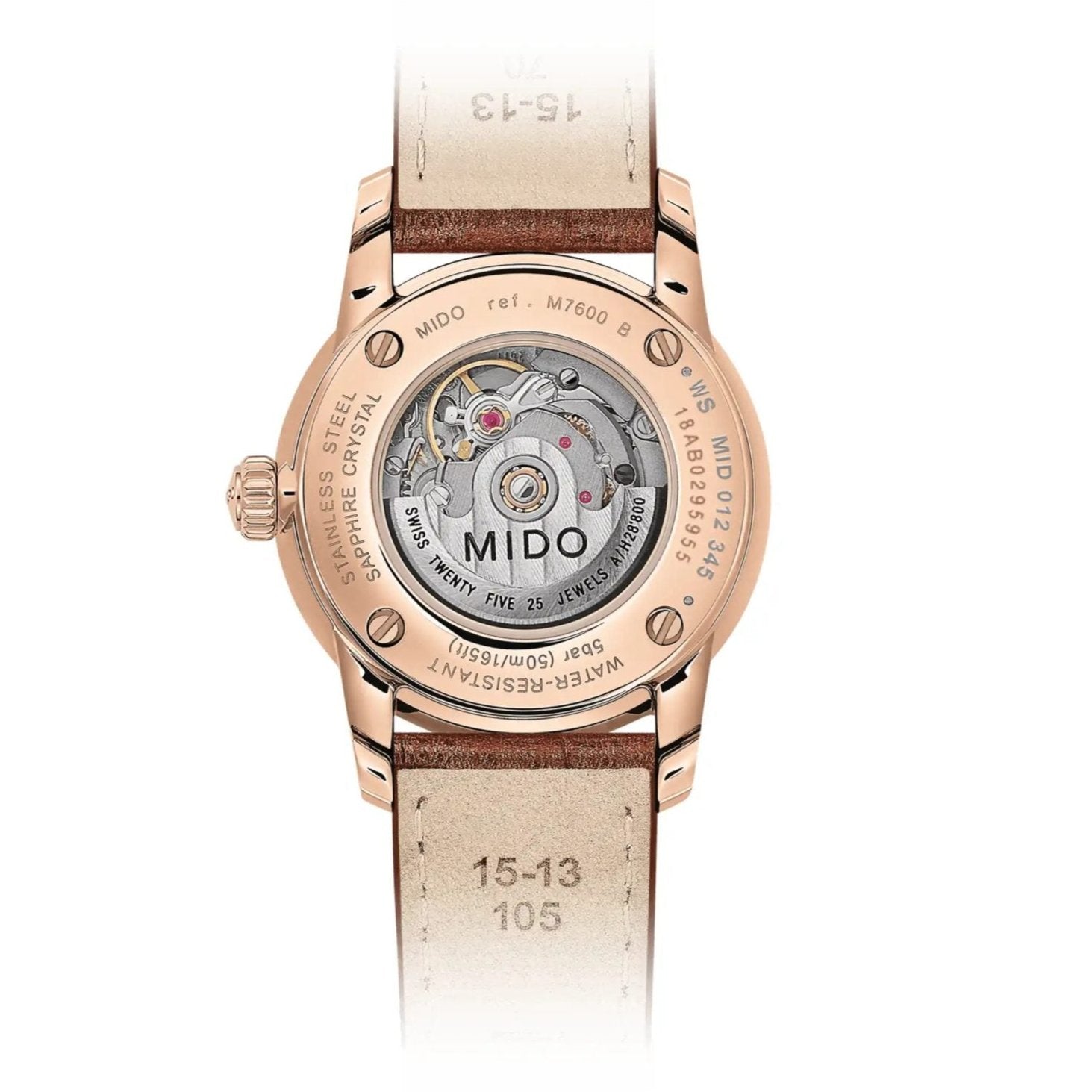  Shop Authentic Mido Baroncelli Automatic Midnight Blue Dial Brown Leather Strap Watch For Women - M7600.3.65.8 - Luxxuri