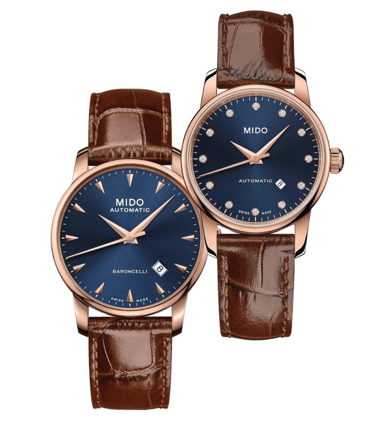  Shop Authentic Mido Baroncelli III Automatic Blue Dial Brown Leather Strap Watch For Men - M8600.3.15.8 - Luxxuri
