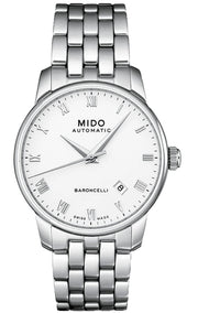  Shop Authentic Mido Baroncelli III Automatic White Dial Silver Steel Strap Watch For Women - M7600.4.26.1 - Luxxuri