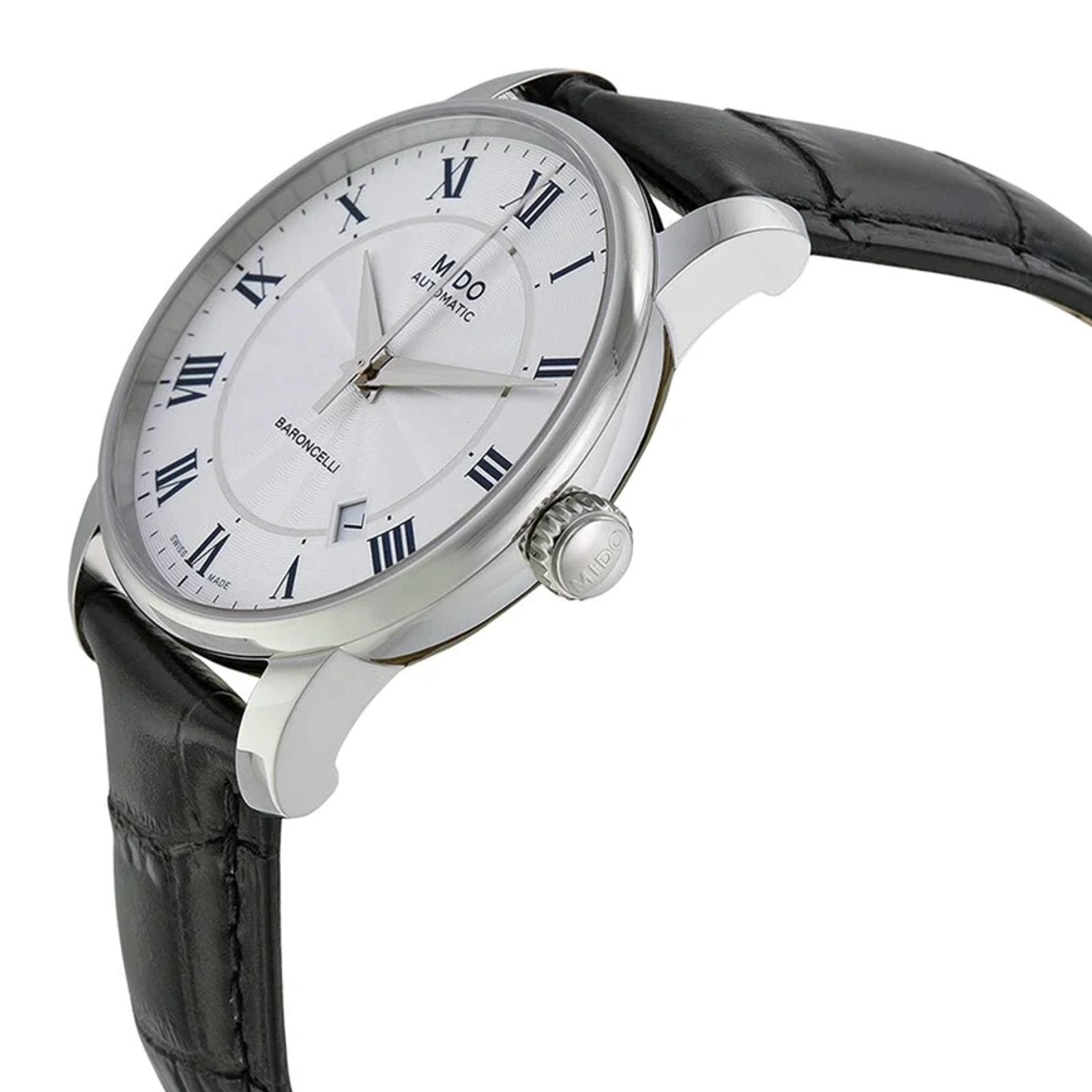  Shop Authentic Mido Baroncelli III Automatic Silver Dial Black Leather Strap Watch For Women - M7600.4.21.4 - Luxxuri