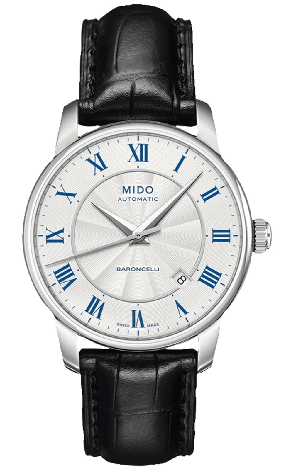  Shop Authentic Mido Baroncelli III Automatic Silver Dial Black Leather Strap Watch For Women - M7600.4.21.4 - Luxxuri