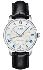  Shop Authentic Mido Baroncelli III Automatic Silver Dial Black Leather Strap Watch For Women - M7600.4.21.4 - Luxxuri