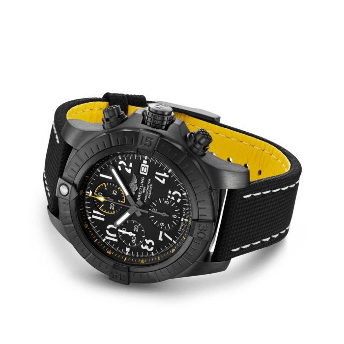  Shop Authentic Breitling Avenger Chronograph 45mm Night Mission Black Dial Black Nylon Strap Watch for Men - V13317101B1X1 - Luxxuri