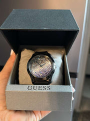  Shop Authentic Guess Crush Crystals Silver Dial Black Rubber Strap Watch for Women - W1223L4 - Luxxuri