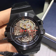  Shop Authentic Maserati Automatic Skeleton Black Dial Black Leather Strap Watch For Men - R8821108021 - Luxxuri
