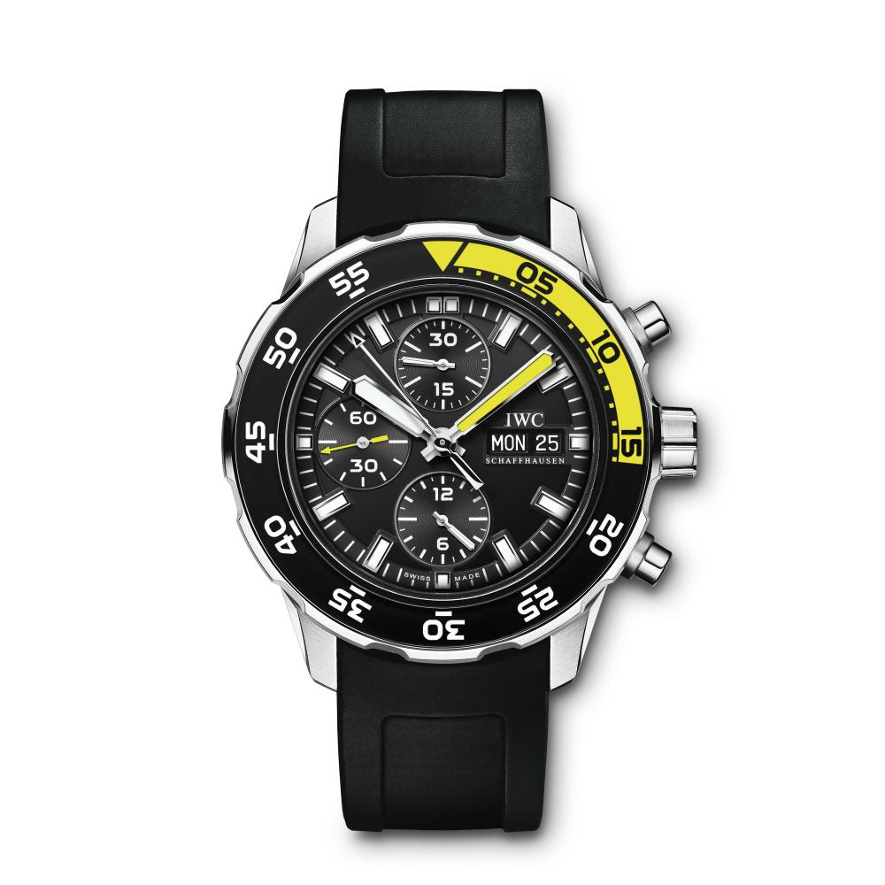  Shop Authentic IWC Aquatimer Automatic Chronograph Black Dial Black Rubber Strap Watch for Men - IW376709 - Luxxuri