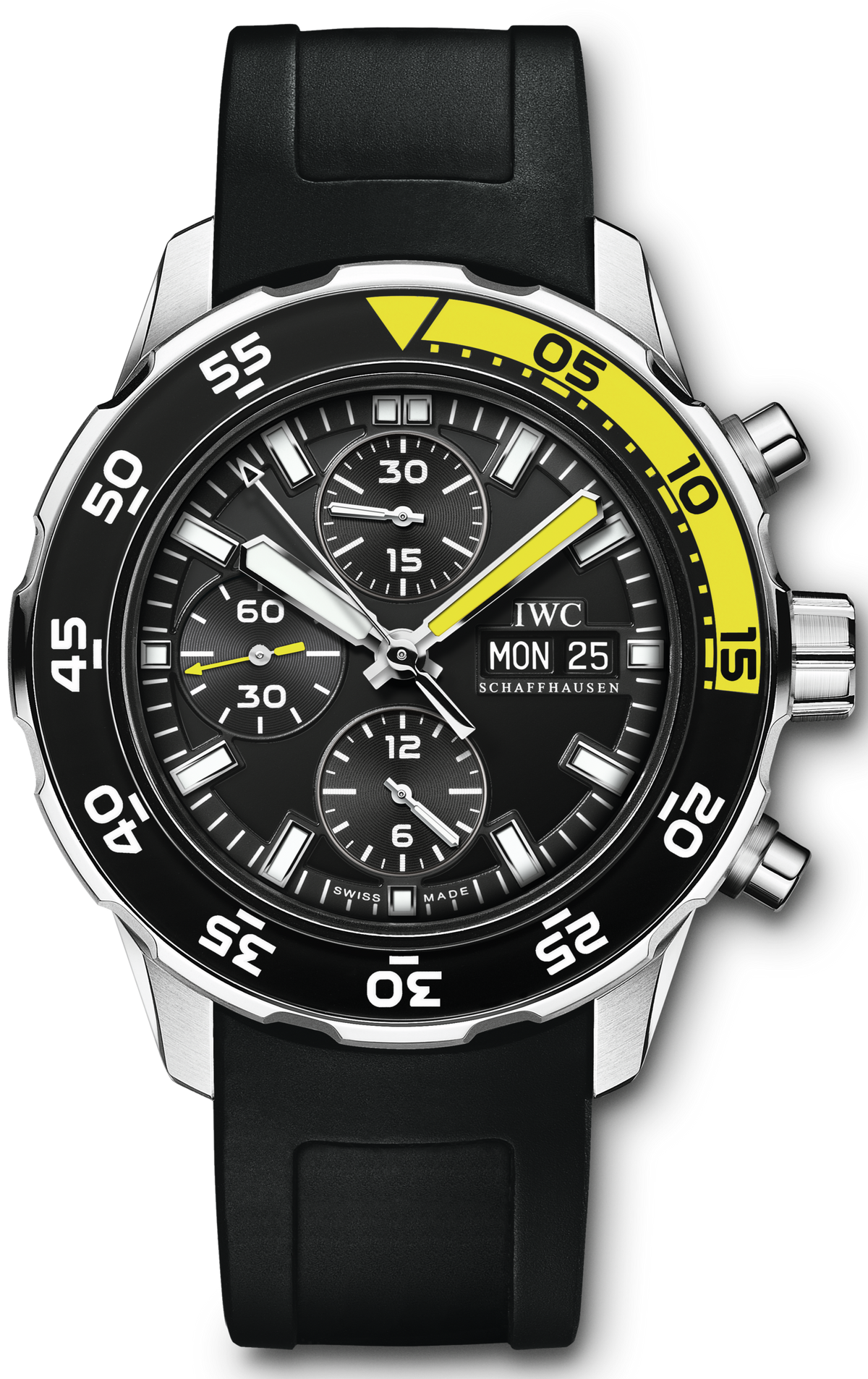  Shop Authentic IWC Aquatimer Automatic Chronograph Black Dial Black Rubber Strap Watch for Men - IW376709 - Luxxuri