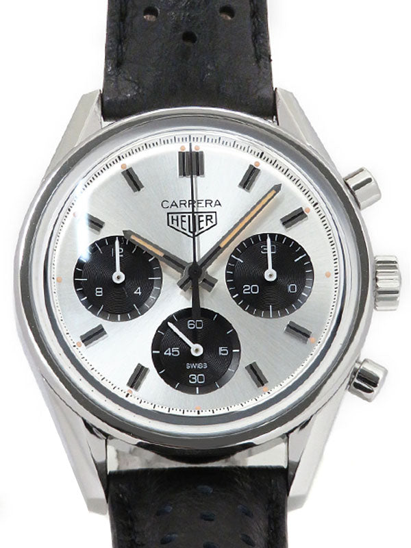  Shop Authentic Tag Heuer Carrera Chronograph 60th Anniversary Silver Dial Black Leather Strap Watch for Men - CBK221H.FC8317 - Luxxuri