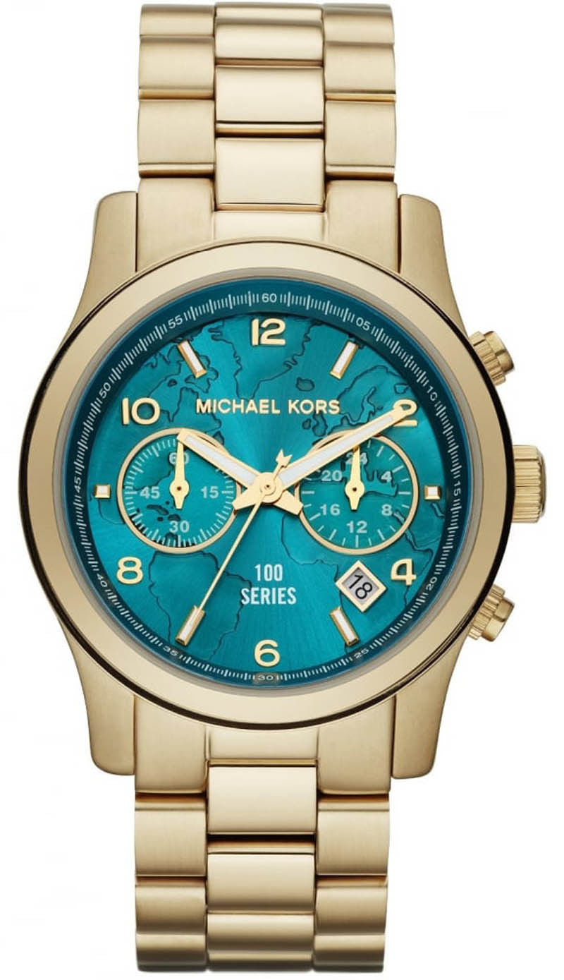  Shop Authentic Michael Kors Runway Stop Hunger Blue Dial Gold Steel Strap Watch for Men - MK8315 - Luxxuri