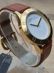 Shop Authentic Marc Jacobs Blade White Dial Brown Leather Strap Watch for Women - MBM1218 - Luxxuri