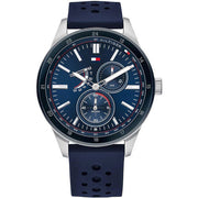  Shop Authentic Tommy Hilfiger Austin Quartz Blue Dial Blue Rubber Strap Watch for Men - 1791635 - Luxxuri
