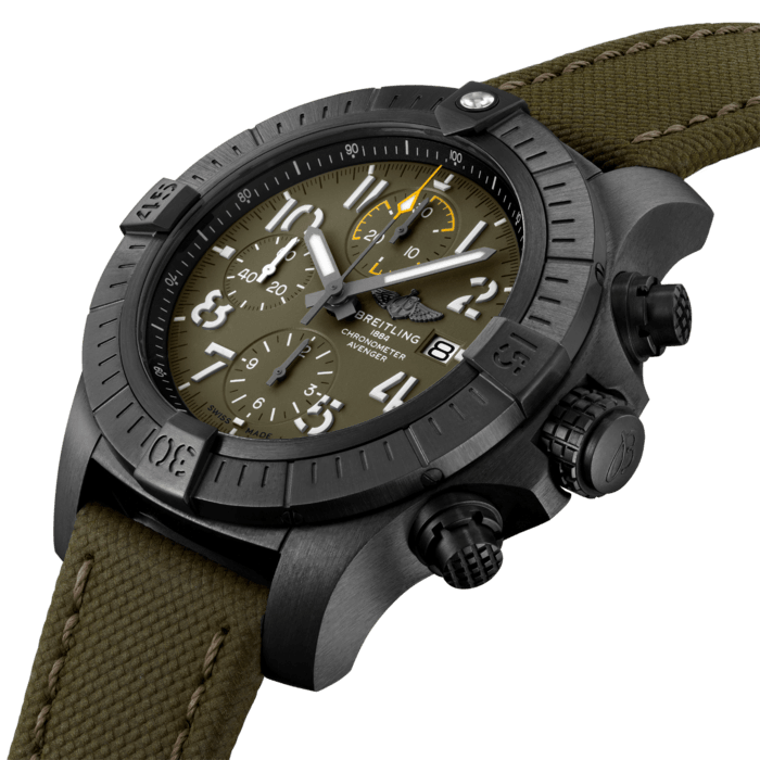  Shop Authentic Breitling Avenger Chronograph 45mm Green Dial Green Nylon Strap Watch for Men - V13317101L1X1 - Luxxuri