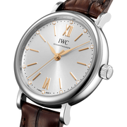  Shop Authentic IWC Portofino Automatic Silver Dial Brown Leather Strap Watch for Women - IW357403 - Luxxuri