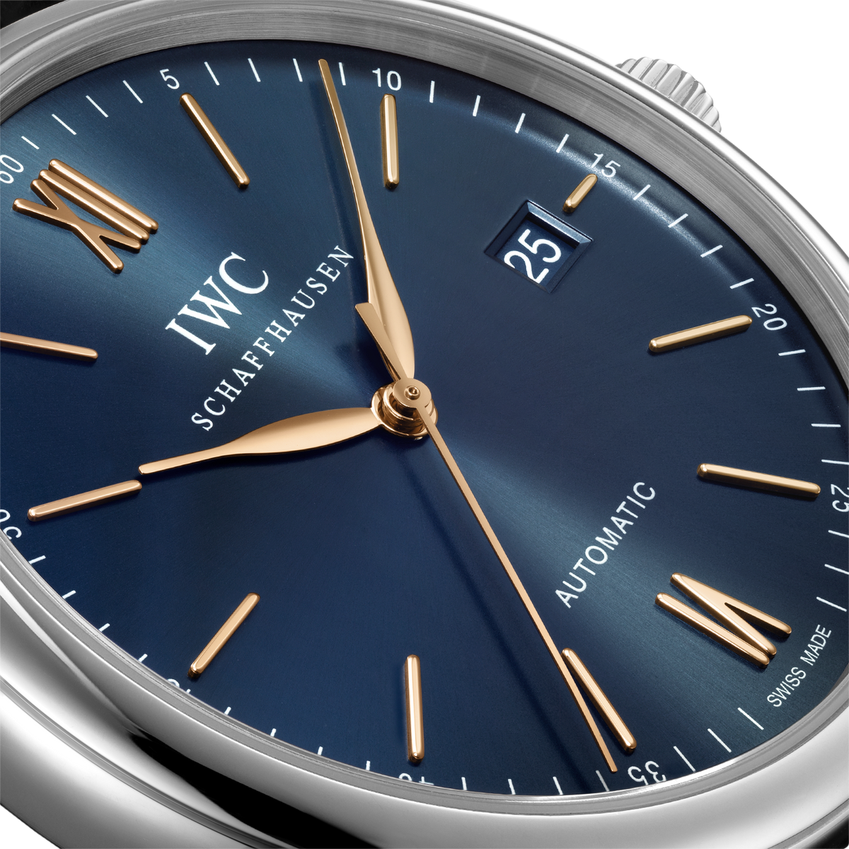  Shop Authentic IWC Portofino Automatic Blue Dial Black Leather Strap Watch for Men - IW356523 - Luxxuri