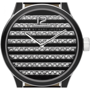  Shop Authentic Marc Jacobs Lidia Stripe Glitz Black Dial Black Leather Strap Watch for Women - MBM1166 - Luxxuri