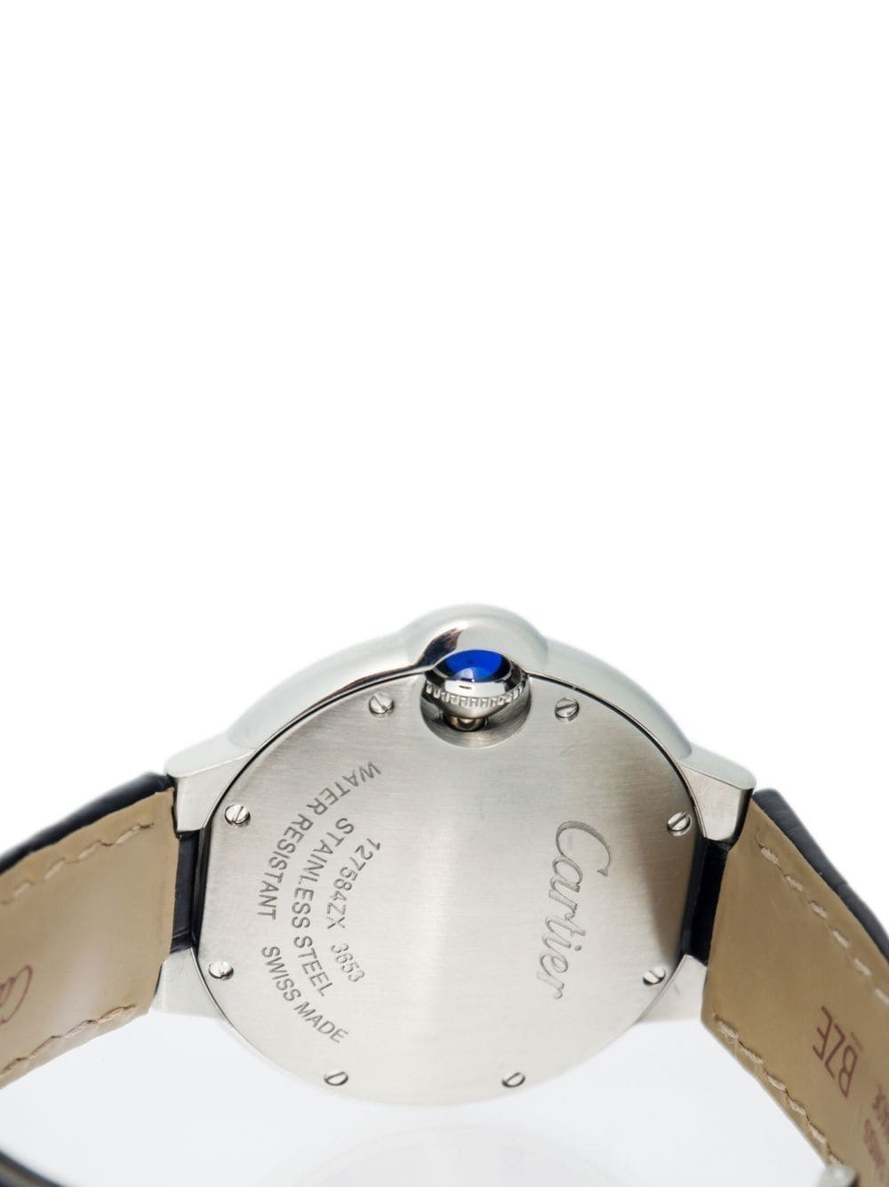  Shop Authentic Cartier Ballon Bleu De Cartier Silver Dial Black Leather Strap Watch for Women - WSBB0034 - Luxxuri