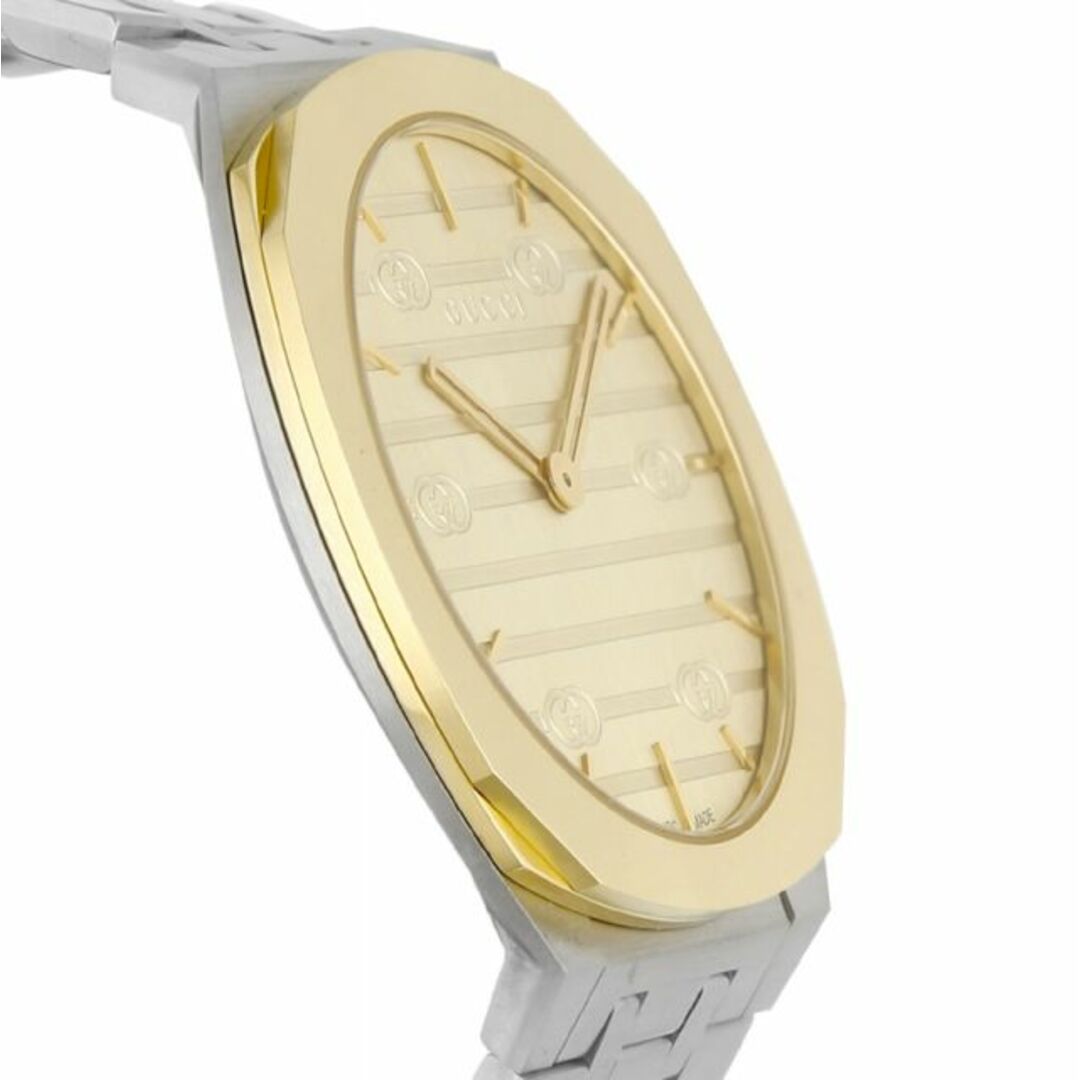  Shop Authentic Gucci 25H Quartz Gold Dial Silver Steel Strap Watch for Women - YA163403 - Luxxuri