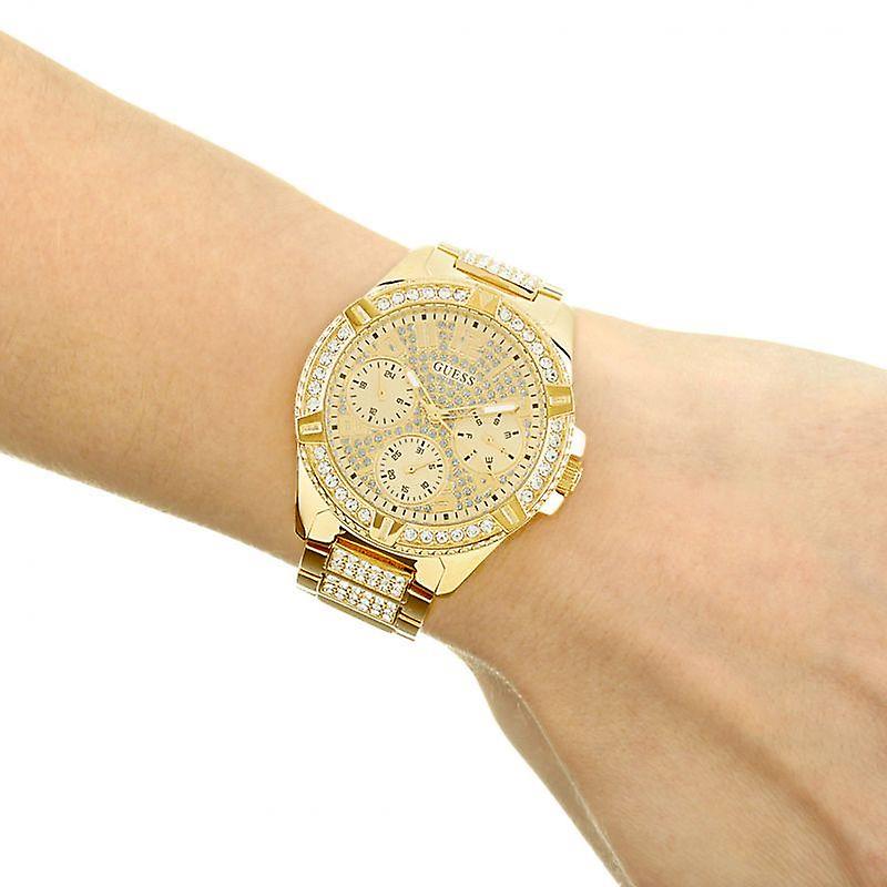  Shop Authentic Guess Frontier Diamonds Gold Dial Gold Steel Strap Watch For Women - W1156L2 - Luxxuri