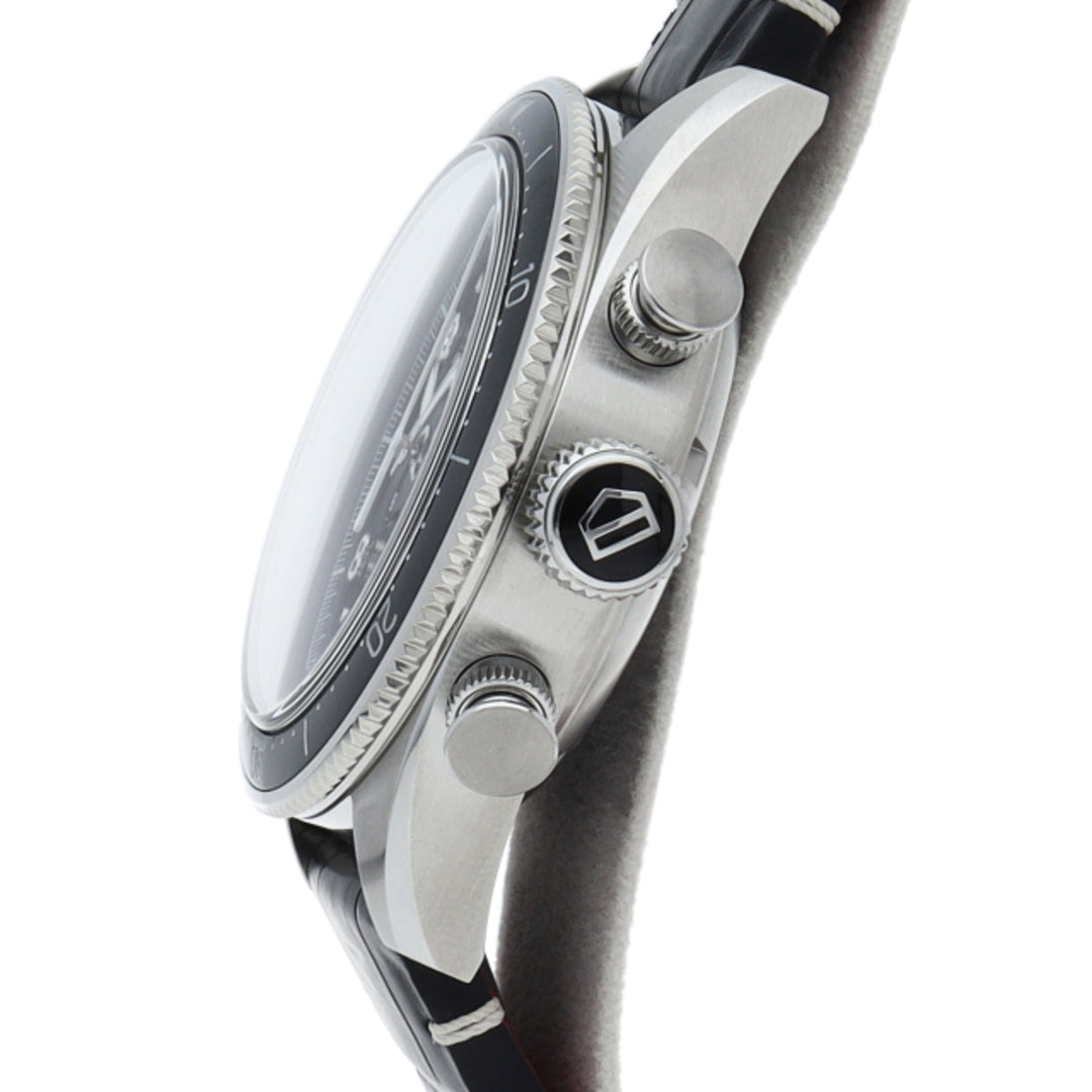  Shop Authentic Tag Heuer Autavia Chronometer Flyback Automatic Chronograph Black Dial Black Leather Strap Watch for Men - CBE511A.FC8279 - Luxxuri