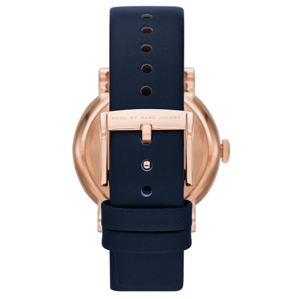  Shop Authentic Marc Jacobs Baker Navy Blue Dial Navy Blue Leather Strap Watch for Women - MBM1329 - Luxxuri