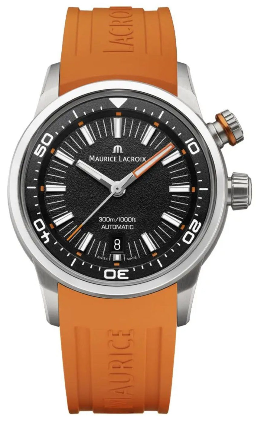  Shop Authentic Maurice Lacroix Pontos S Diver Black Dial Orange Rubber Strap Watch For Men - PT6248-SS00L-330-J - Luxxuri