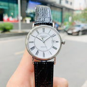  Shop Authentic Longines Presence 38.5mm Automatic White Dial Black Leather Strap Watch for Men - L4.921.4.11.2 - Luxxuri