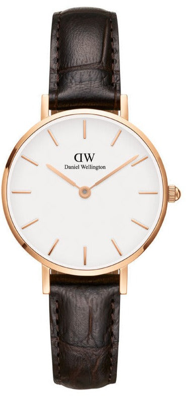  Shop Authentic Daniel Wellington Classic Petite York White Dial Brown Leather Strap Watch For Women - DW00100232 - Luxxuri