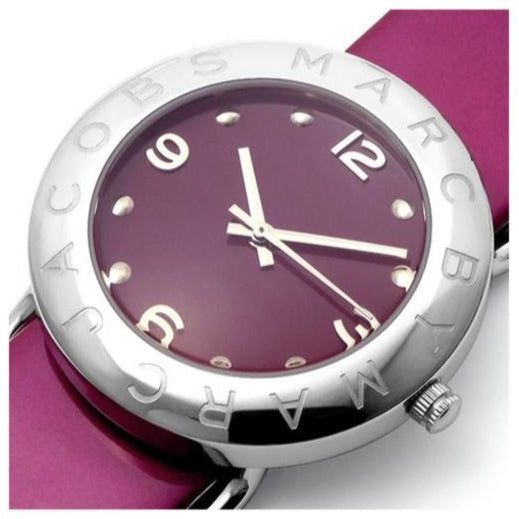  Shop Authentic Marc Jacobs Amy Purple Dial Red Leather Strap Watch for Women - MBM1138 - Luxxuri