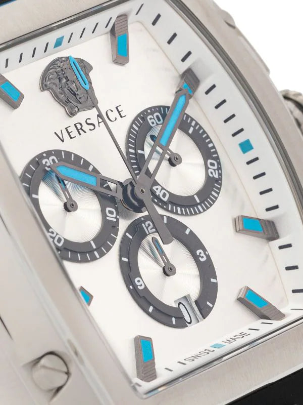  Shop Authentic Versace Dominus Chronograph Silver Dial Black Rubber Strap Watch For Men - VE6H00123 - Luxxuri