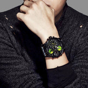  Shop Authentic Diesel Big Daddy Chronograph Black Dial Black Leather Strap Watch For Men - DZ7311 - Luxxuri