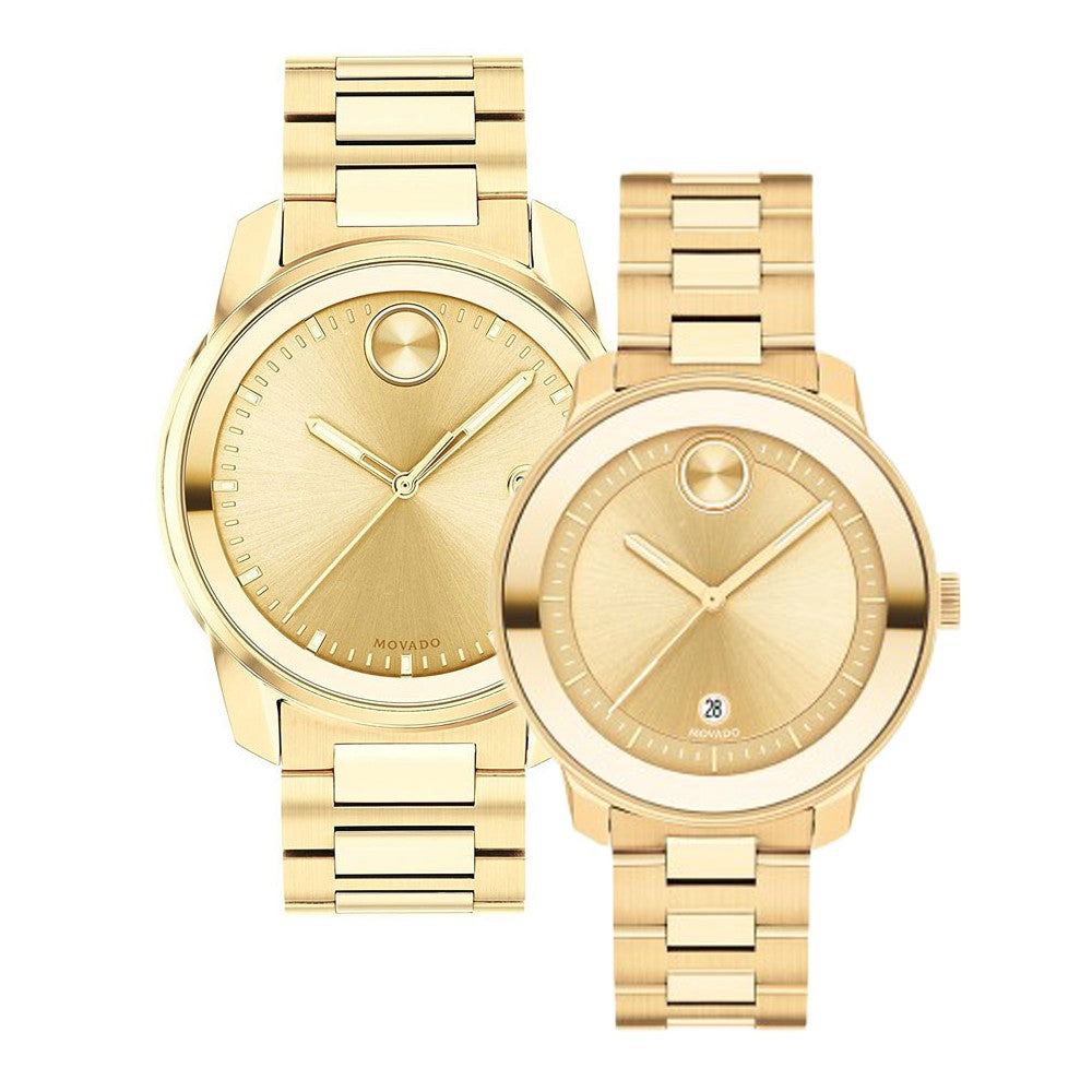  Shop Authentic Movado Bold Verso Gold Dial Gold Steel Strap Watch for Men - 3600861 - Luxxuri