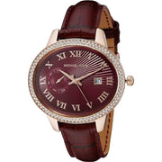  Shop Authentic Michael Kors Whitley Quartz Burgundy Dial Burgundy Leather Strap Watch For Women - MK2430 - Luxxuri