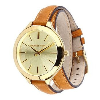  Shop Authentic Michael Kors Runway Gold Dial Brown Leather Strap Watch For Women - MK2256 - Luxxuri