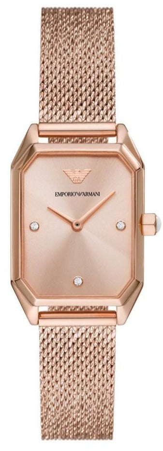  Shop Authentic Emporio Armani Joy Quartz Rose Gold Dial Rose Gold Mesh Bracelet Watch For Women - AR11347 - Luxxuri