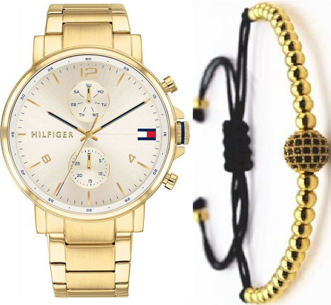  Shop Authentic Tommy Hilfiger Daniel White Dial Gold Steel Strap Watch for Men - 1710415 - Luxxuri