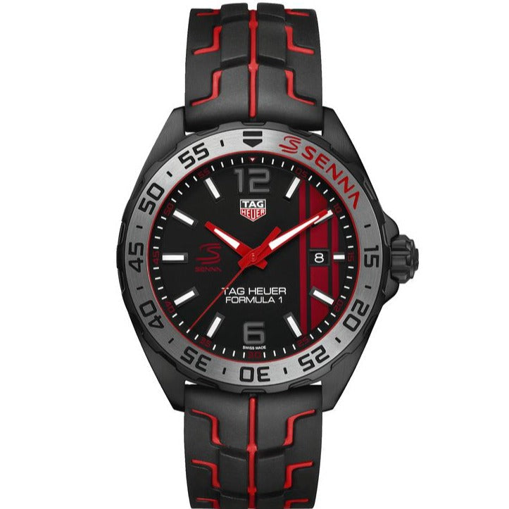  Shop Authentic Tag Heuer Formula 1 Senna Special Edition Black Dial Two Tone Rubber Strap Watch for Men - WAZ1014.FT8027 - Luxxuri