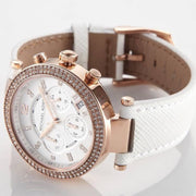  Shop Authentic Michael Kors Parker White Diamonds Dial White Leather Strap Watch for Women - MK2281 - Luxxuri