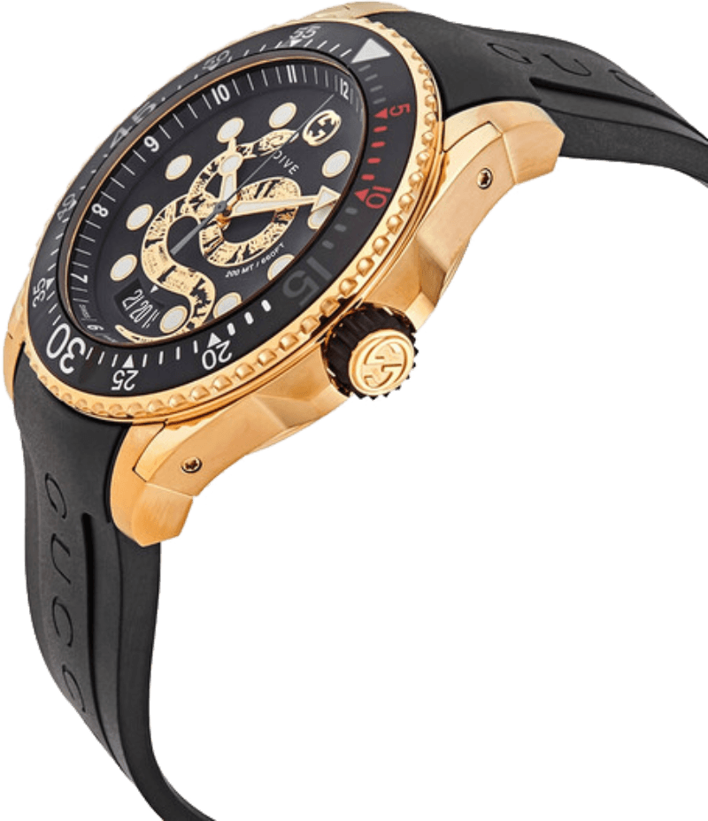  Shop Authentic Gucci Dive Quartz Black Dial Black Rubber Strap Watch For Men - YA136219 - Luxxuri
