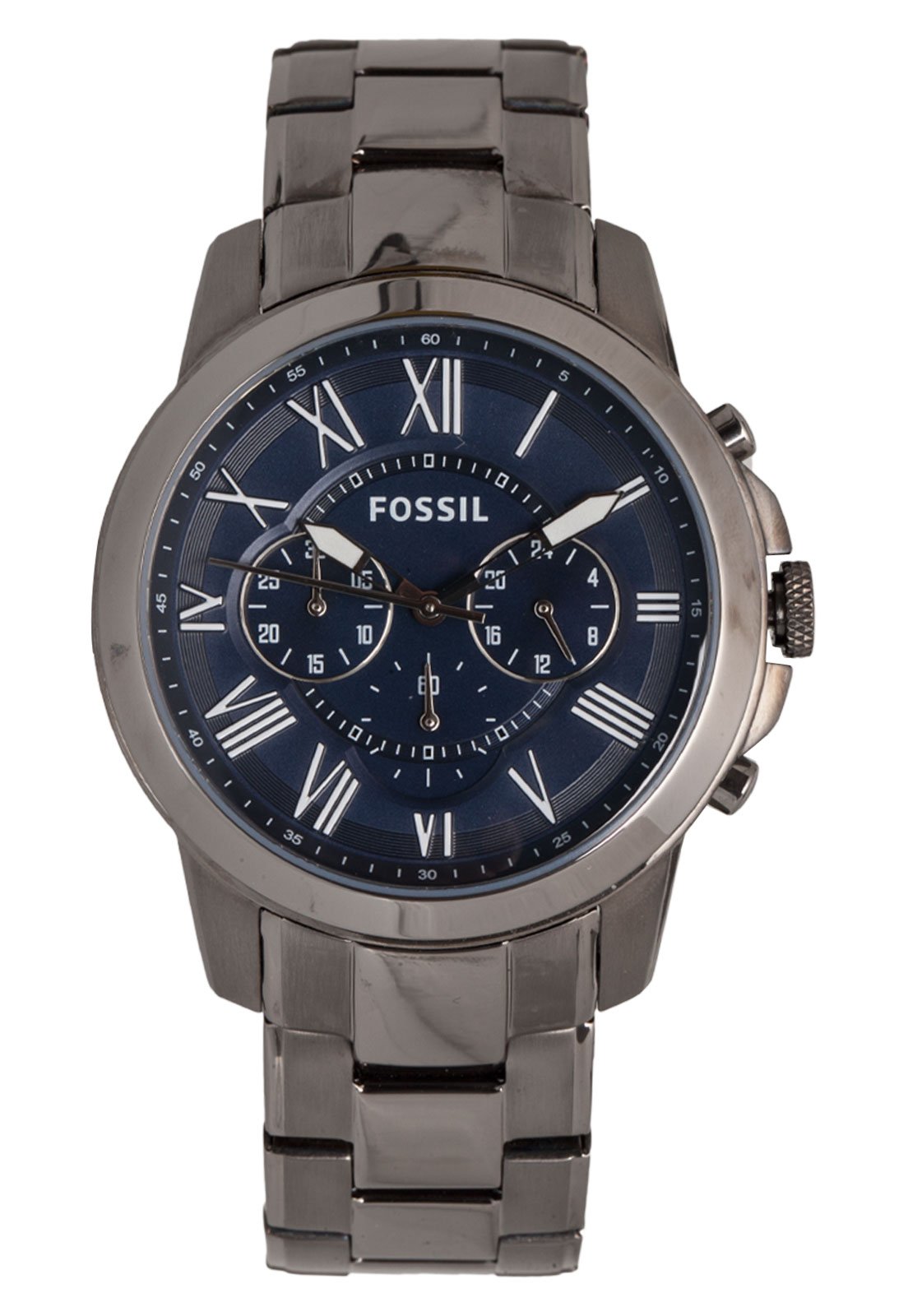  Shop Authentic Fossil Grant Chronograph Blue Dial Grey Steel Strap Watch for Men - FS4831 - Luxxuri