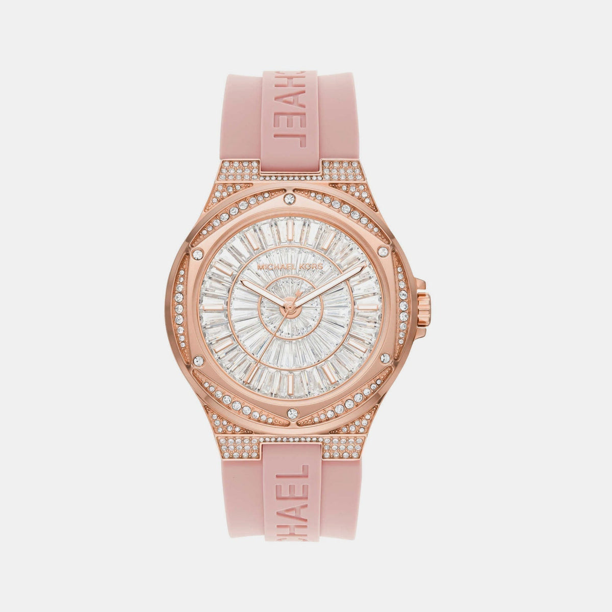  Shop Authentic Michael Kors Lennox Three-Hand Analog White Dial Pink Silicone Strap Watch For Women - MK7334 - Luxxuri
