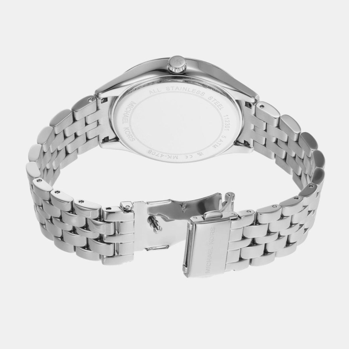  Shop Authentic Michael Kors Harlowe Three-Hand Quartz Silver Dial Silver Steel Strap Watch For Women - MK4708 - Luxxuri