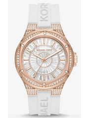  Shop Authentic Michael Kors Lennox Three-Hand Crystals Dial White Silicone Strap Watch For Women - MK7248 - Luxxuri