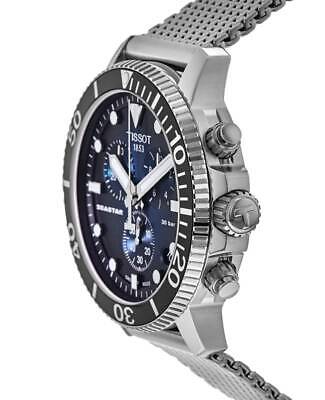  Shop Authentic Tissot Seastar 1000 Chronograph Blue Dial Silver Mesh Bracelet Watch For Men - T120.417.11.041.02 - Luxxuri