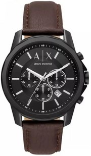  Shop Authentic Armani Exchange Outerbanks Chronograph Black Dial Brown Leather Strap Watch For Men - AX1732 - Luxxuri