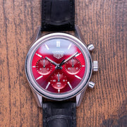  Shop Authentic Tag Heuer Carrera Automatic Chronograph Red Dial Black Leather Strap Watch for Men - CBK221G.FC6479 - Luxxuri