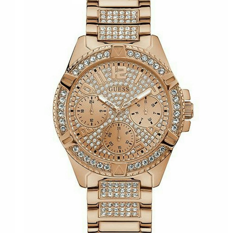  Shop Authentic Guess Frontier Chronograph Crystals Rose Gold Dial Rose Gold Steel Strap Watch for Men - W0799G3 - Luxxuri