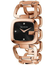  Shop Authentic Gucci G Gucci Diamonds Black Dial Rose Gold Steel Strap Watch For Women - YA125409 - Luxxuri