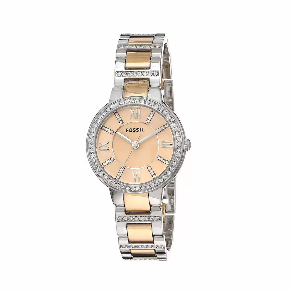  Shop Authentic Fossil Virginia Rose Gold Dial Two Tone Steel Strap Watch for Women - ES3405 - Luxxuri